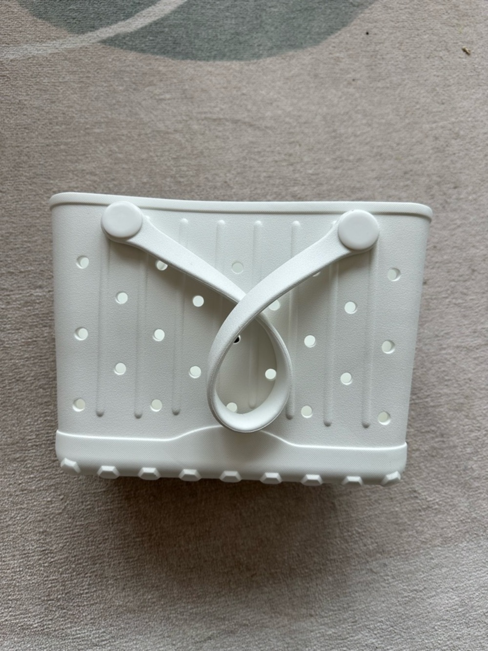 Walmart White Women's Tote Bag - Minimal Perforated Design